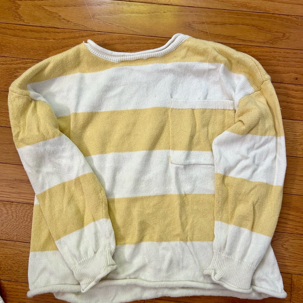 Kids Striped Yellow and White Sweater 5t